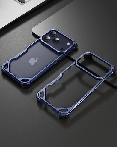 OATSBASF for iPhone 17 Pro Max Bumper Case, No Back Design, Aluminum Frame Slim Fit, Compatible with MagSafe, 4 Corner Shockproof Protection, Orange in Saudi Arabia
