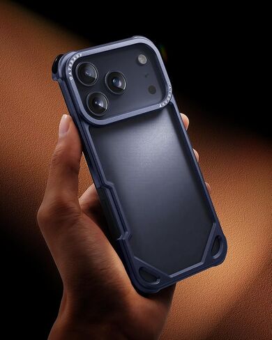 OATSBASF for iPhone 17 Pro Max Bumper Case, No Back Design, Aluminum Frame Slim Fit, Compatible with MagSafe, 4 Corner Shockproof Protection, Orange in Saudi Arabia