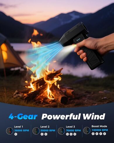 Compressed Air Duster-100000RPG Electric Air Duster with Brushless Motor with 4-Gear Turbo Fan,Dust Blower for Computer, Keyboard, Outdoor, House and Car（CL02MAX） in Saudi Arabia
