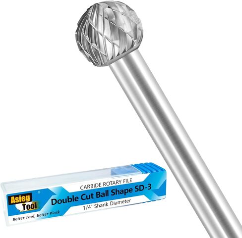 SD-3L6 كربيد التنجستن لدهان تطويل الكرة شكل مزدوج قطع لقطع ثقب آلة ثقب 1/4 بوصة قطر العرقوب وقطر 3/8 بوصة من القاطع 15/47 بوصة طول القاطع in Kuwait