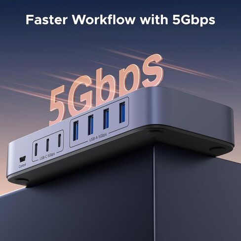 محول USB 3.0 2 في 7 مخارج من UGREEN، محول USB لجهازي كمبيوتر يتشاركان أجهزة USB A وC (4USB-A + 3USB-C)، مفاتيح USB لمشاركة لوحة المفاتيح والماوس مع وحدة التحكم، محول ذكر USB-C، محول طاقة in Kuwait