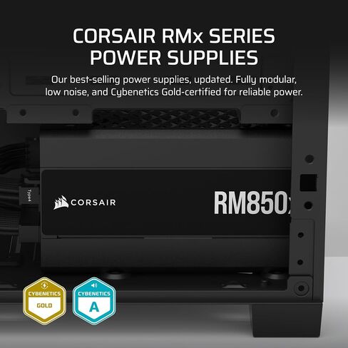 CORSAIR RM850x ATX 3.1 PCIe 5.1 Ready Fully Modular 850W Power Supply – Low-Noise, Cybenetics Gold Efficiency, Native 12V-2x6 Connector – Black in Kuwait