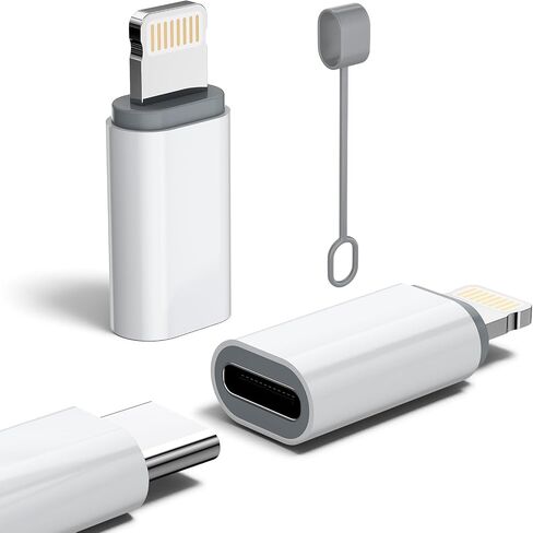 MFi Certified 27W USB C to Lightning Adapter (2 Pack) - Fast Charging Data Sync, Lightning to USB Type C Cable Adapter for iPhone14/13/12 Series, iPad, AirPods, with Anti-Lost Loop, Not for Audio/OTG in Kuwait