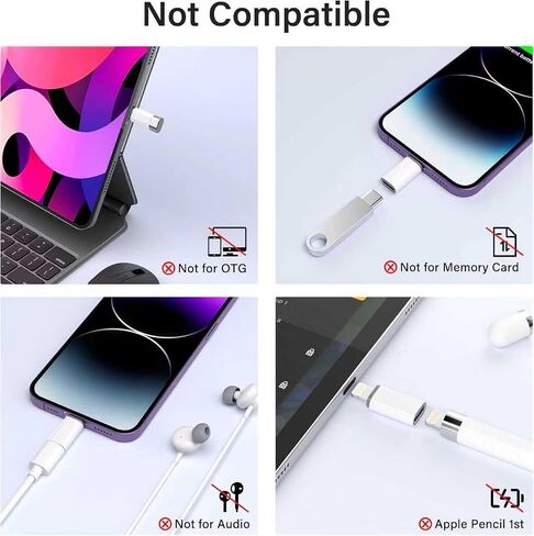 MFi Certified 27W USB C to Lightning Adapter (2 Pack) - Fast Charging Data Sync, Lightning to USB Type C Cable Adapter for iPhone14/13/12 Series, iPad, AirPods, with Anti-Lost Loop, Not for Audio/OTG in Kuwait