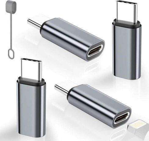 MFi Certified 27W USB C to Lightning Adapter (2 Pack) - Fast Charging Data Sync, Lightning to USB Type C Cable Adapter for iPhone14/13/12 Series, iPad, AirPods, with Anti-Lost Loop, Not for Audio/OTG in Kuwait