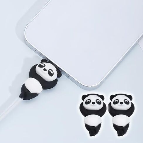 BlingBoox 2PCS Panda Protective Cover - Apple Cable Compatible - Anti-Break Fixture with Durable Design for Long-Lasting Protection in Saudi Arabia