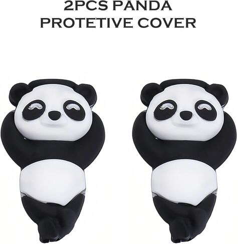 BlingBoox 2PCS Panda Protective Cover - Apple Cable Compatible - Anti-Break Fixture with Durable Design for Long-Lasting Protection in Saudi Arabia
