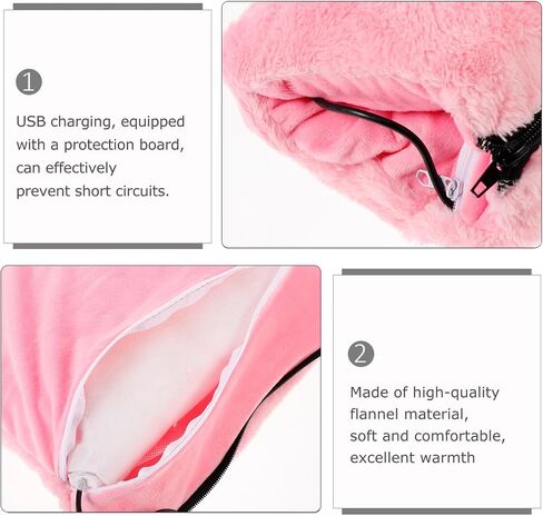 POPETPOP 1pc USB Hand Warmer Plush Hand Muffs for Women Rechargeable Heated Gloves for Office Use Studying Gaming and Outdoor Activities Birthday in Saudi Arabia