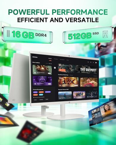 كمبيوتر HP All in One المكتبي للمنزل، Intel Celeron J4025، 21.5 بوصة FHD مضاد للتوهج، WiFi 6، 16 جيجابايت DDR4، 512 جيجابايت SSD، محرك فلاش USB 1 تيرابايت، كمبيوتر منزلي، لوحة مفاتيح وماوس سلكي، Windows 11 Pro، مع ملحقات in Kuwait