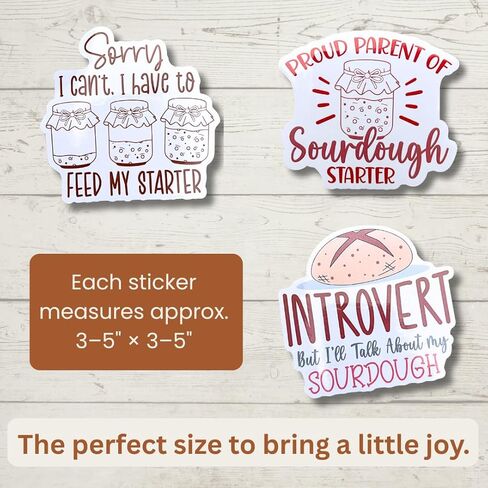 Sourdough Meme Stickers for Bakers – 8-Pack Waterproof Vinyl Stickers for Laptops, Water Bottles, Sourdough Starter Jars – Funny Gift for Homemade Bread Lovers & Sourdough Enthusiasts (Yellow) in Saudi Arabia