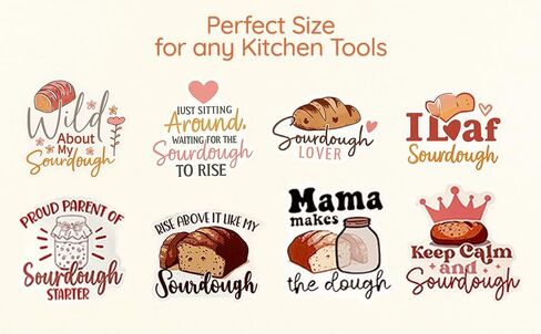 Sourdough Meme Stickers for Bakers – 8-Pack Waterproof Vinyl Stickers for Laptops, Water Bottles, Sourdough Starter Jars – Funny Gift for Homemade Bread Lovers & Sourdough Enthusiasts (Yellow) in Saudi Arabia