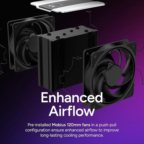 مبرد هواء وحدة المعالجة المركزية Cooler Master Hyper 212 3DHP ARGB، تقنية أنابيب الحرارة 3DHP، مروحة Mobius 120 PWM، aRGB قابلة للتخصيص بالكامل، تشغيل هادئ، سهل التركيب، AMD Ryzen 7 AM5|4، Intel Ultra 7 LGA 1851|1700 in Kuwait