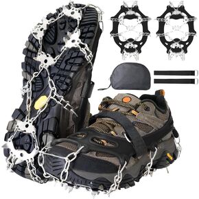 الأشرطة للأحذية، 24 مرابط الجليد للأحذية والأحذية طويلة الرقبة، مكافحة الانزلاق المسامير الجليد الأشرطة قبضة الثلج مع 201 الفولاذ المقاوم للصدأ للرجال النساء المشي لمسافات طويلة، المشي، التسلق، الركض، صيد الأسماك in Kuwait