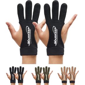 Archery Gloves 2 Pack Shooting Hunting Leather Guard 3-Finger Guard for Youth Adult Man Woman and Beginner Recurve Arrow Bow Archery Protective Gear Accessories in Kuwait
