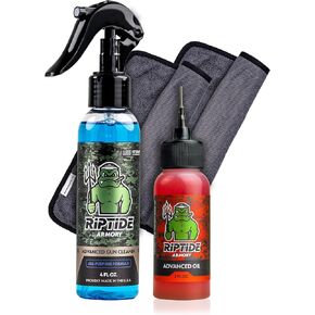 Riptide Armory Advanced Gun Cleaner & Gun Oil Kit - Cleans, Lubes, Protects Targeted Long-Lasting Formula - Nano Coat Technology - Veteran Founded & Formulated by Former US Navy Seal in Kuwait