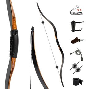 Deerseeker Archery 59" Longbow Traditional Bow Set Ambidextrous Horsebow Handmade Recurve Bow for Adults & Youth Hunting Target Shooting 20-60lbs in Saudi Arabia
