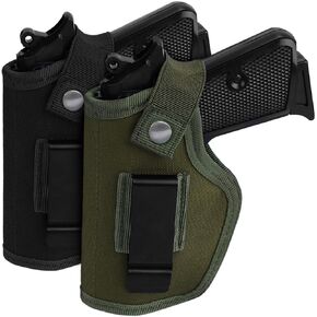 2 Pack Gun Holsters for Concealed Carry, Universal Inside Outside Waistband Holster for Pistols, IWB Belt Holster for Right & Left Hand, Fits Subcompact Compact Full Size Pistols, Black & Green in Saudi Arabia