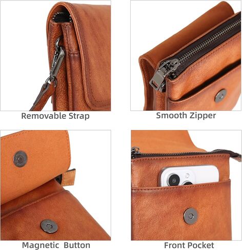 أكياس Iswee Leather Crossbody للنساء RFID حظر محفظة الهاتف الخلوي الصغيرة المضادة للسرقة مع فتحات البطاقة in Kuwait