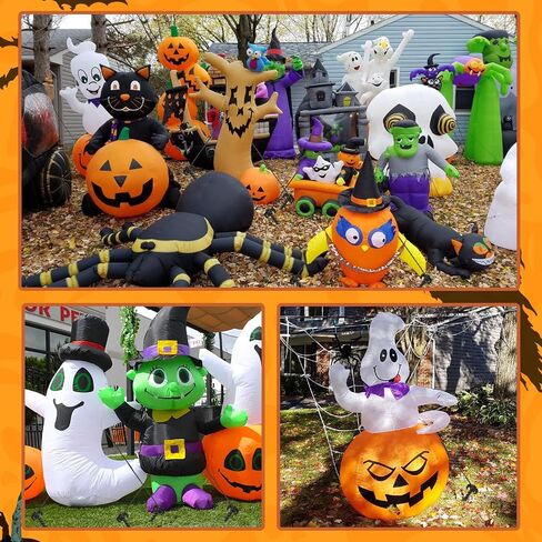 AUGSUN 27 Pieces Plastic Inflatable Stakes Set, Include Tent Stakes, Tethers Ropes and Hooks Heavy Duty Garden Yard Stakes for Halloween Christmas Outdoor Decorations (Black) in Saudi Arabia