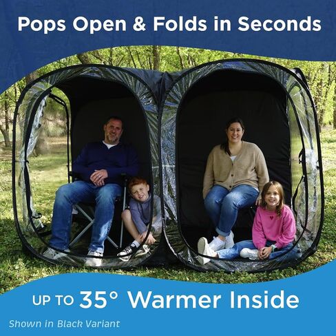 WeatherPod® The Original Shark Tank Side-by-Side™ 2-4 Person Pop-Up Pod - Stay Warm, Dry, and Out of The Sun - Weather Pod for Sports, Rain, or Wind - Simple to Set Up and Tear Down in Saudi Arabia