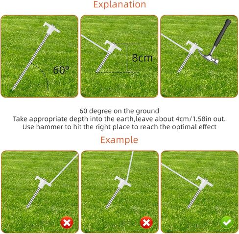 حصص خيمة شديدة التحمل مقاس 7 بوصات (حوالي 18 سم) 10 قطع، مسامير خيمة معدنية مقاومة للصدأ أوتاد أرضية أساسيات التخييم، ملحقات تخييم الخيمة (أبيض) in Kuwait