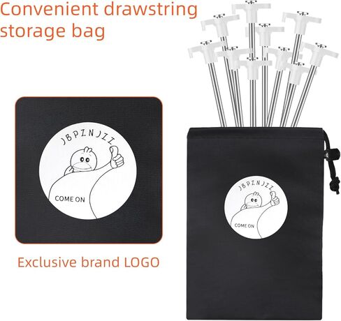 حصص خيمة شديدة التحمل مقاس 7 بوصات (حوالي 18 سم) 10 قطع، مسامير خيمة معدنية مقاومة للصدأ أوتاد أرضية أساسيات التخييم، ملحقات تخييم الخيمة (أبيض) in Kuwait