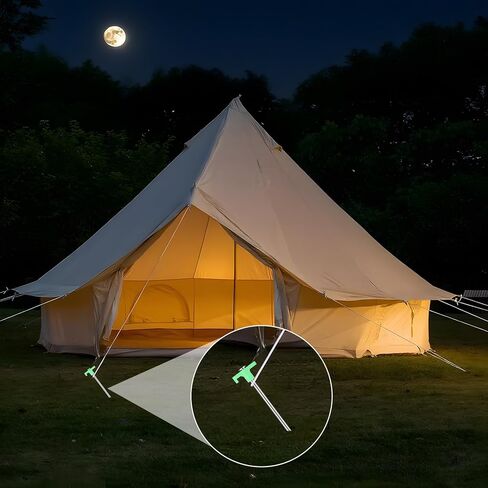 حصص خيمة شديدة التحمل مقاس 7 بوصات (حوالي 18 سم) 10 قطع، مسامير خيمة معدنية مقاومة للصدأ أوتاد أرضية أساسيات التخييم، ملحقات تخييم الخيمة (أبيض) in Kuwait
