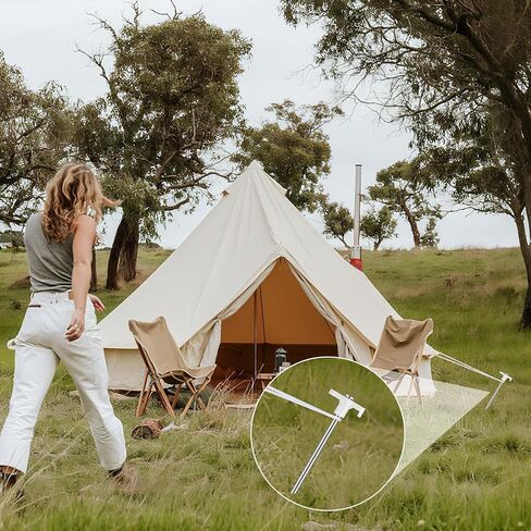 حصص خيمة شديدة التحمل مقاس 7 بوصات (حوالي 18 سم) 10 قطع، مسامير خيمة معدنية مقاومة للصدأ أوتاد أرضية أساسيات التخييم، ملحقات تخييم الخيمة (أبيض) in Kuwait