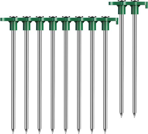 Tent Stakes Heavy Duty Camping Stakes 7 inches (About 18 cm) 10 Pieces, Rust-Proof Metal Tent Nails Ground Stakes Camping Essentials, Tent Camping Accessories (White) in Saudi Arabia