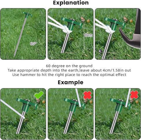 Tent Stakes Heavy Duty Camping Stakes 7 inches (About 18 cm) 10 Pieces, Rust-Proof Metal Tent Nails Ground Stakes Camping Essentials, Tent Camping Accessories (White) in Saudi Arabia