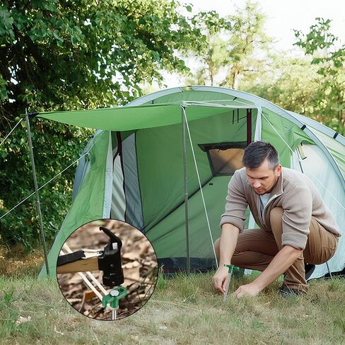 Tent Stakes Heavy Duty Camping Stakes 7 inches (About 18 cm) 10 Pieces, Rust-Proof Metal Tent Nails Ground Stakes Camping Essentials, Tent Camping Accessories (White) in Saudi Arabia