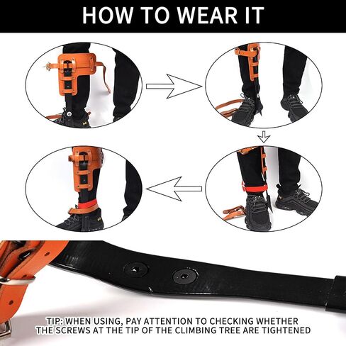 Tree Climbing Gear, Tree Climbing Spikes， with Adjustable Climbing Straps and Steel Core Flip Line Arborist Equipment for Climbers, Hunting, Fruit Picking Tree Climbing Equipment in Saudi Arabia
