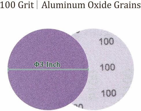 10pcs Premium Sanding Discs Hook and Loop Backing - [3 Inch x 180 Grits] Purple Sandpapers Finishing Discs for Auto Car Wood Metal Polishing in Kuwait