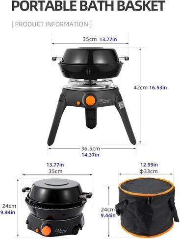Portable Butane Gas Grill Stove with Non-Stick Pan & Grill Plate, Multi-Function Outdoor Camping Cooker for Frying, Boiling & BBQ in Saudi Arabia
