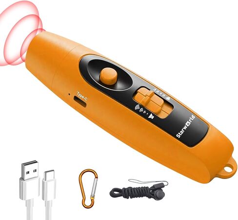 StarWorld Rechargeable Bear Horn - 120dB Electronic Air Horn for Bears with 4 Volume Levels & 3 Tones, Audible 0.5 Miles, LED Safety Light for Hiking, Camping, Wildlife Defense (red) in Saudi Arabia