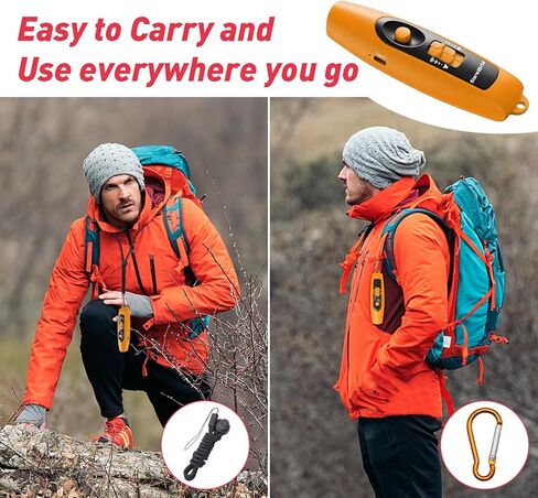 StarWorld Rechargeable Bear Horn - 120dB Electronic Air Horn for Bears with 4 Volume Levels & 3 Tones, Audible 0.5 Miles, LED Safety Light for Hiking, Camping, Wildlife Defense (red) in Saudi Arabia