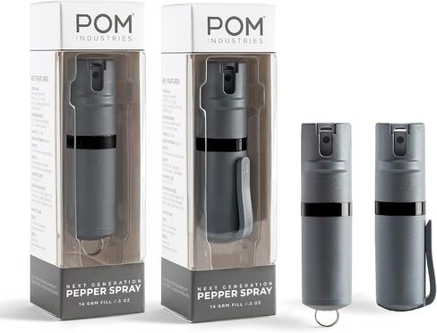 حزمة كومبو رذاذ الفلفل من POM، نموذج سلسلة مفاتيح ومشبك، صيغة OC لقوة الشرطة القصوى، إصدار سريع للمفتاح، أمان علوي قابل للطي، نطاق 10 أقدام، 25 طلقة، 0.5 أونصة سائلة، تصميم تكتيكي مدمج للحمل اليومي in Kuwait