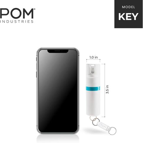 سلسلة مفاتيح رذاذ الفلفل من POM، إصدار سريع للمفتاح للوصول الفوري، أمان علوي قابل للطي، تركيبة OC ذات القوة القصوى مع صبغة علامة للأشعة فوق البنفسجية، 25 طلقة، نطاق 10 أقدام، 0.5 أونصة سائلة in Kuwait