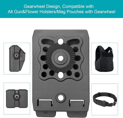 GUN & FLOWER Molle Adapter - 3-inch Tactical Attachments for Vest, Belt, Gun Holsters, Taser, Backpack - Heavy Duty Molle Clips Accessories with Mounting Screws Kit (1/2/4-Pack) in Saudi Arabia