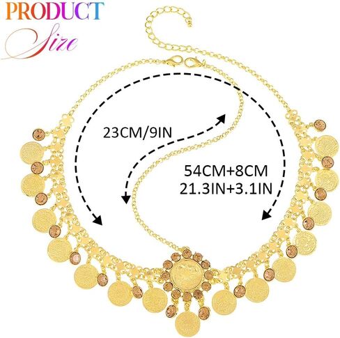 Catery Gold Coins Head Chain Jewelry Gypsy Headpiece Boho Sequin Cotusme Accessories for Women (Small Coin) in Saudi Arabia