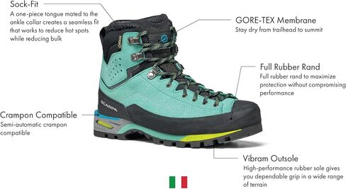 حذاء SCARPA النسائي Zodiac Tech GTX المقاوم للماء Gore-Tex للمشي لمسافات طويلة وتسلق الجبال in Kuwait