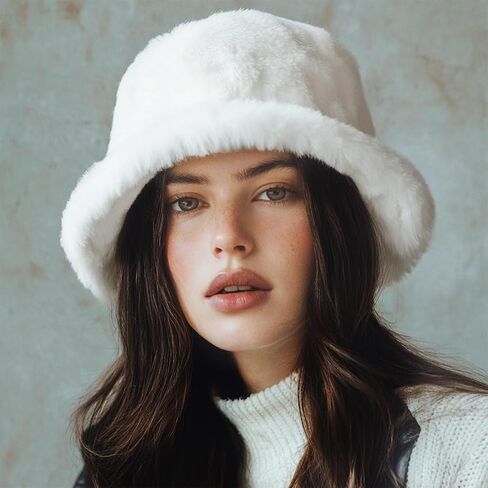 Women Solid Color Versatile Fashion Warm Thick Fisherman Hat Lamb Wool in Saudi Arabia