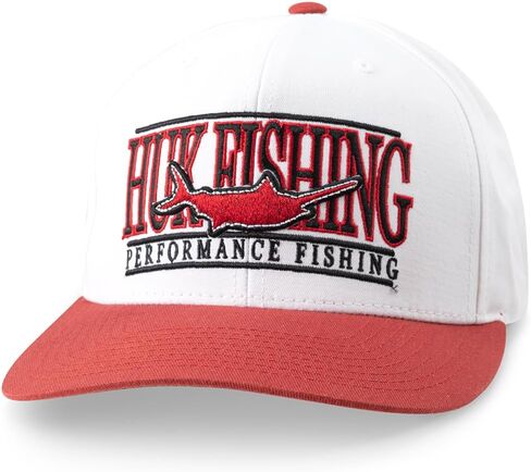 HUK Men's Flat Bill Hat, 6-Panel Adjustable Snapback Fishing Cap in Saudi Arabia