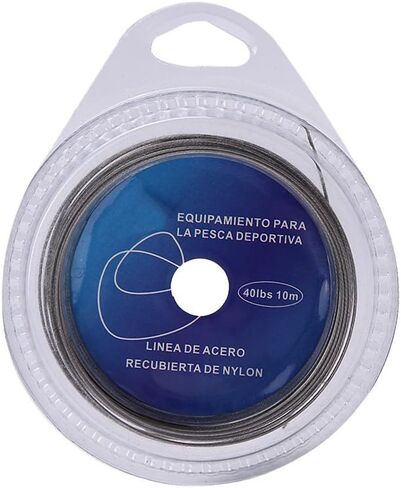10mLeader, 7 Strands Steel Fishing Steel Wire Great for Big Mouth Fish, Available in 5 Pulling Types (40 lbs) in Saudi Arabia
