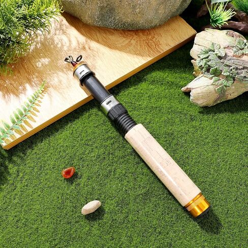 NUOBESTY Pocket Telescopic Fishing Rod Mini Portable Ultralight Fishing Rod Pole for Outdoor Travel Summer Winter Ice Pole Present for Man 25.6 Inch in Saudi Arabia