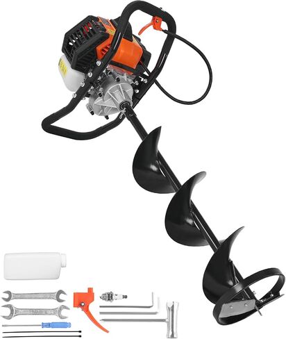 VEVOR 52CC Gas Powered Ice Auger for Ice Fishing, 2-Stroke 8" Diameter Ice Fishing Augers with Drill Adapter, Blade Guard and EPA Certificate in Saudi Arabia