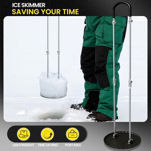 Foldable Ice Fishing Skimmer - Aluminum Ice Fishing Scoop Skimmer for 8" Hole, Ice Fishing Gear, Ice Fishing Accessories in Saudi Arabia