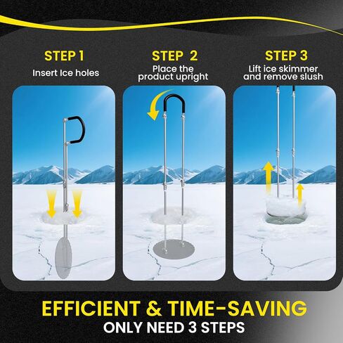 Foldable Ice Fishing Skimmer - Aluminum Ice Fishing Scoop Skimmer for 8" Hole, Ice Fishing Gear, Ice Fishing Accessories in Saudi Arabia