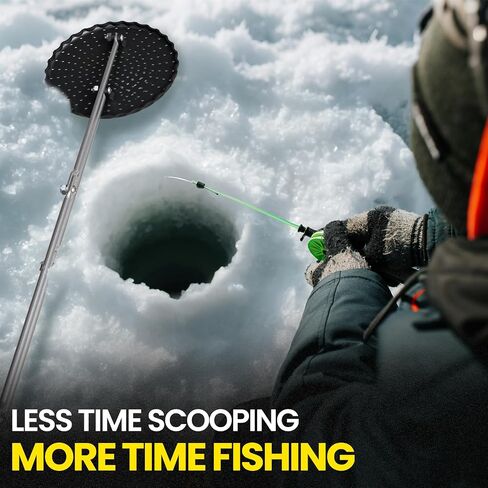Foldable Ice Fishing Skimmer - Aluminum Ice Fishing Scoop Skimmer for 8" Hole, Ice Fishing Gear, Ice Fishing Accessories in Saudi Arabia