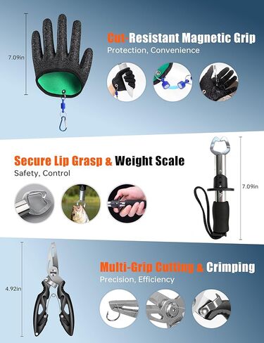 صندوق معالجة صيد كبير مكون من 3 طبقات مع أدوات متضمنة، طقم طعوم صيد الكل في واحد مكون من 417 قطعة مع صندوق صغير على الوجهين وقفازات للصيادين، معدات صيد باس المياه العذبة الكاملة، هدية للرجال in Kuwait